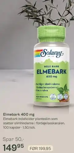 Helsam Elmebark 400 mg tilbud