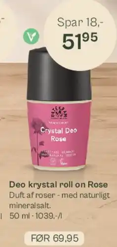 Helsam Deo krystal roll on Rose tilbud