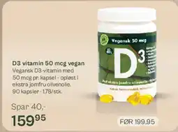 Helsam D3 vitamin 50 mcg vegan tilbud