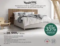 SENG WONDERLAND W9 KONTINENTALSENG tilbud