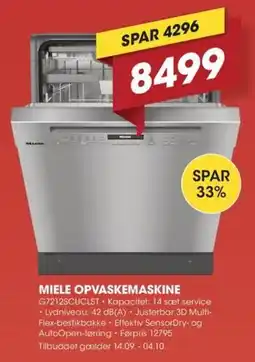 Punkt1 Miele opvaskemaskine tilbud