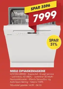 Punkt1 Miele opvaskemaskine tilbud