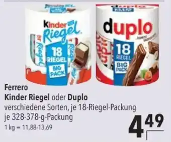 Ferrero Kinder Riegel oder Duplo