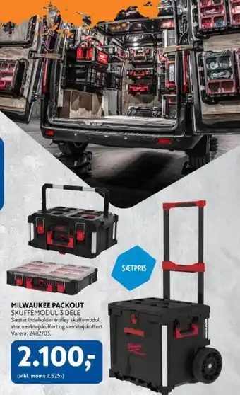 Milwaukee Packout Skuffemodul 3 Dele