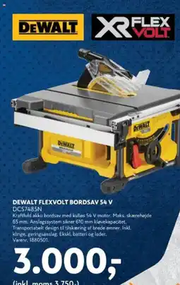Davidsen DeWalt Flexvolt bordsav 54 V tilbud