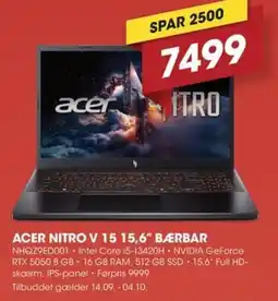 Punkt1 Acer Nitro V 15 15,6" Bærbar tilbud