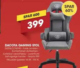Punkt1 Dacota Gaming Stol tilbud
