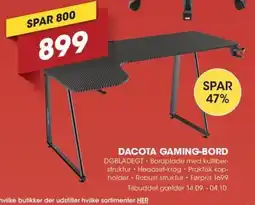 Punkt1 Dacota Gaming-bord tilbud