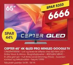 Punkt1 Cepter 65" 4k Qled Pro Miniled Google Tv tilbud