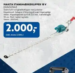Davidsen Makita stanghækkeklipper 18 V tilbud