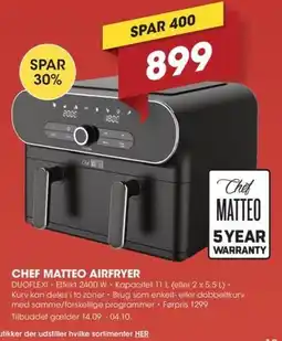 Punkt1 Chef Matteo Airfryer tilbud