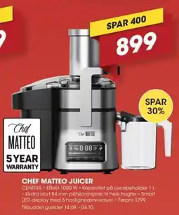 Punkt1 Chef Matteo Juicer tilbud