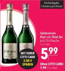 Citti Geldermann Brut oder Rosé Sec tilbud