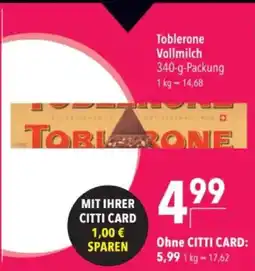 Citti Toblerone Vollmilch tilbud