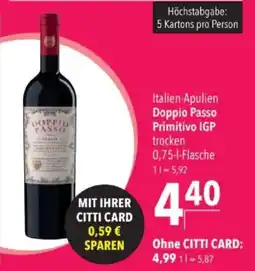 Citti Doppio Passo Primitivo IGP tilbud