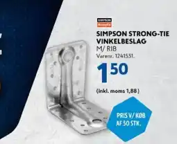 Davidsen Simpson Strong-Tie vinkelbeslag M/ rib tilbud