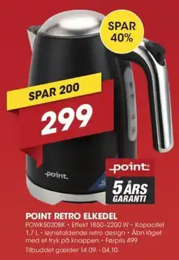 Punkt1 Point retro elkedel tilbud