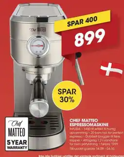 Punkt1 Chef Matteo espressomaskine tilbud