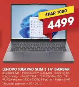 Punkt1 Lenovo Ideapad Slim 3 14" Bærbar tilbud