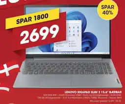 Punkt1 Lenovo Ideapad Slim 3 15,6" Bærbar tilbud