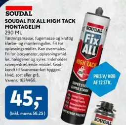 Davidsen Soudal fix all high tack montagelim tilbud
