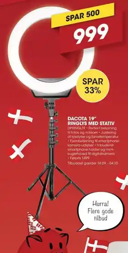 Punkt1 Dacota 19" ringlys med stativ tilbud