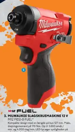 Davidsen Milwaukee slagskruemaskine 12 v m12 fid2-0 fuel tilbud