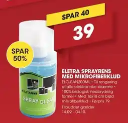 Punkt1 Eletra sprayrens med mikrofiberklud tilbud