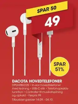 Punkt1 Dacota hovedtelefoner tilbud