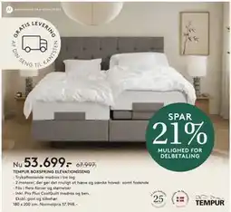 SENG TEMPUR BOXSPRING ELEVATIONSSENG tilbud