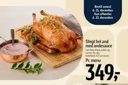 Føtex Stegt hel and med andesauce tilbud