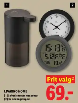 Lidl Livarno Home Sæbedispenser med sensor Ur med sugekopper tilbud