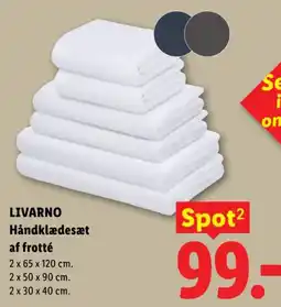 Lidl Livarno håndklædesæt tilbud
