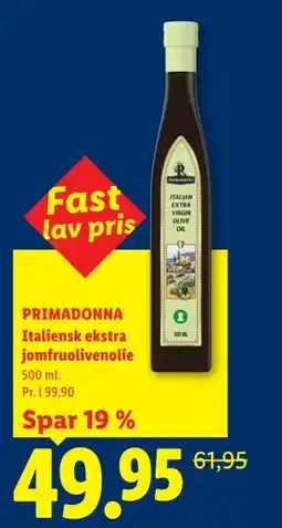 Lidl Primadonna italiensk ekstra jomfruolivenolie tilbud