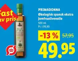 Lidl Primadonna økologisk spansk ekstra jomfruolivenolie tilbud