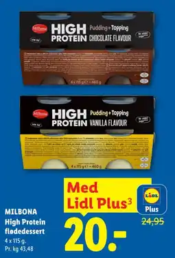 Lidl Milbona High Protein flødedessert tilbud