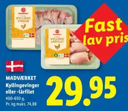 Lidl Madværket Kyllingevinger eller -lårfilet tilbud