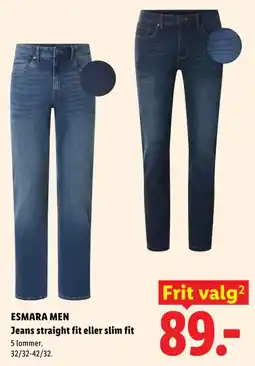 Lidl Esmara Men Jeans straight fit eller slim fit tilbud