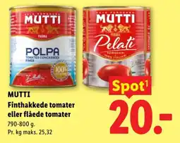 Lidl Mutti finthakkede tomater eller flåede tomater tilbud