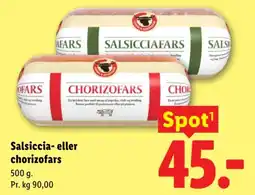 Lidl Hjul & Andersen salsiccia- eller chorizofars tilbud