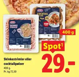 Lidl Steff skinkestrimler eller cocktailpølser tilbud