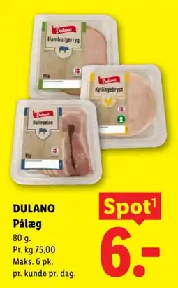 Lidl Dulano Pålæg tilbud