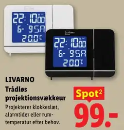 Lidl Livarno trådløs projektorvækkeur tilbud