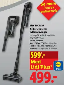 Lidl Silvercrest 2i1 batteridreven cyklonstøvsuger tilbud