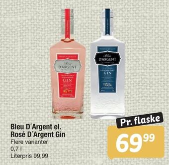 Fakta Tyskland Bleu D'Argent el. Rosé D'Argent Gin tilbud
