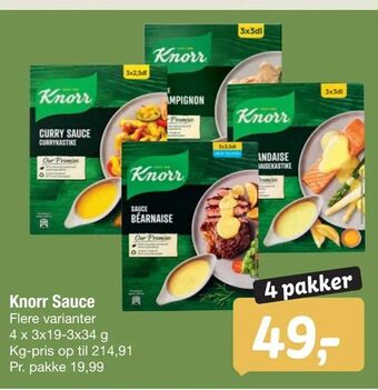 Fakta Tyskland Knorr Sauce tilbud