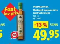 Lidl PRIMADONNA Økologisk spansk ekstra jomfruolivenolie tilbud