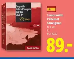 Lidl Tempranillo Cabernet Sauvignon tilbud