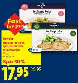 Lidl RAHBEK Indbagt laks med spinat eller rejer med asparges tilbud