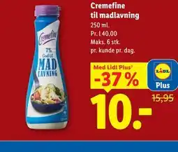 Lidl Cremefine til madlavning, App-pris tilbud